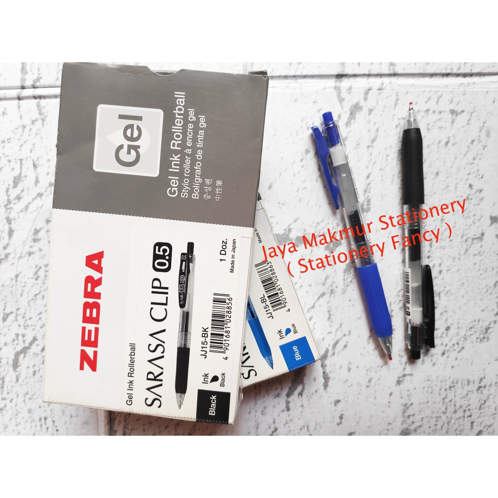 Pen Zebra Sarasa 0.5 mm (Tinta Hitam/ Biru)