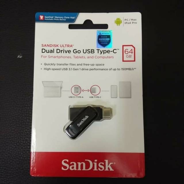 Sandisk Ultra Dual Drive Go USB Type-C Flash Disk OTG 64GB