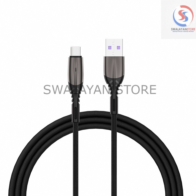 Charger USB Kabel Type-C 5A Huawei SuperCharge RTC-P01C Hitam 100CM RECCI