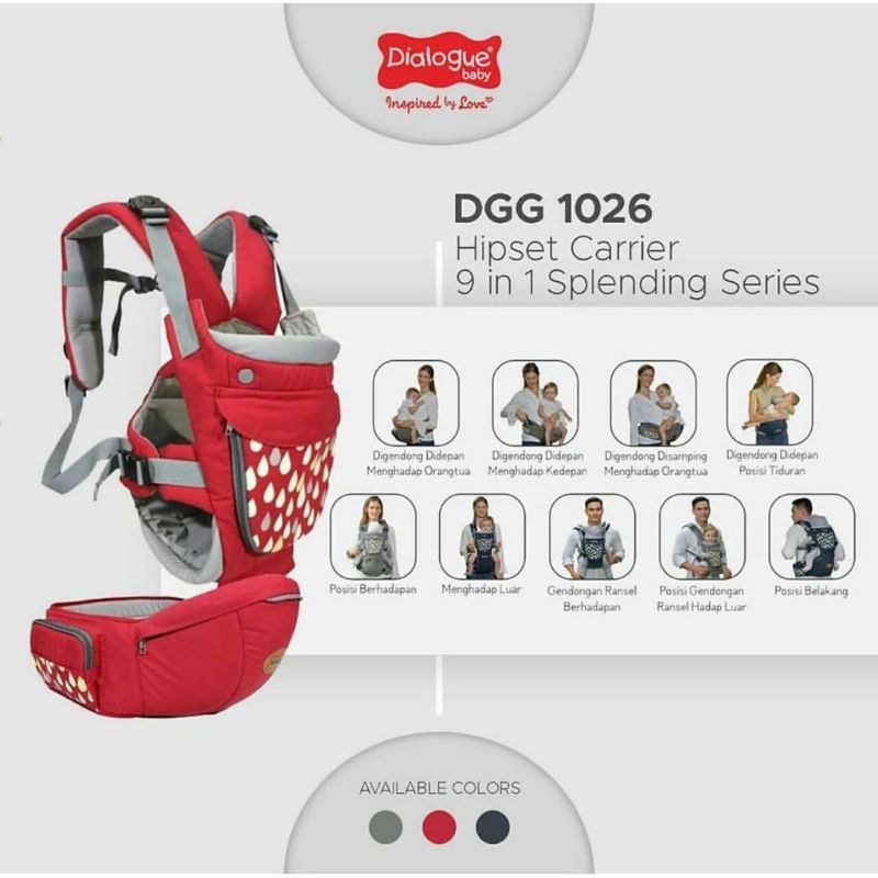Dialogue Baby Gendongan Hipseat Carrier 9 in 1 Splendid Series DGG1026