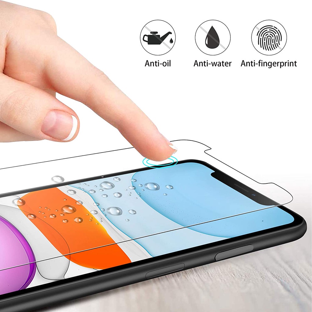 Pelindung Layar Tempered Glass 9h 2 In 1 Anti Pecah Untuk Compatible For iPhone Xr