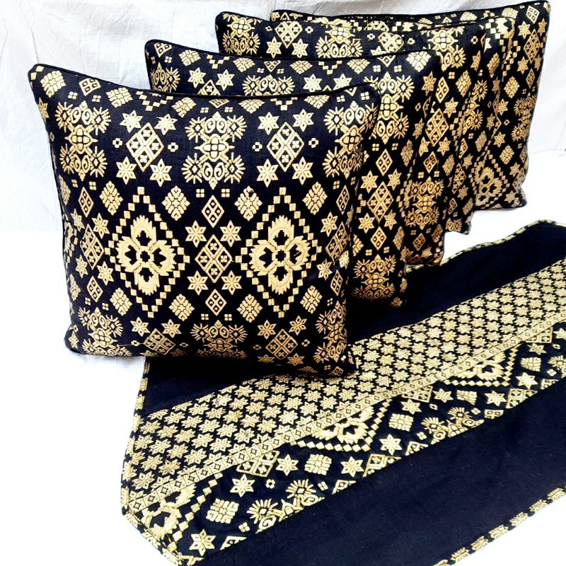 SET SARUNG BANTAL KUURSI SOFA | BORDIR BENANG EMAS | 40 X 40 | LAPIS BUSA MURAH KWALITAS TERJAMIN