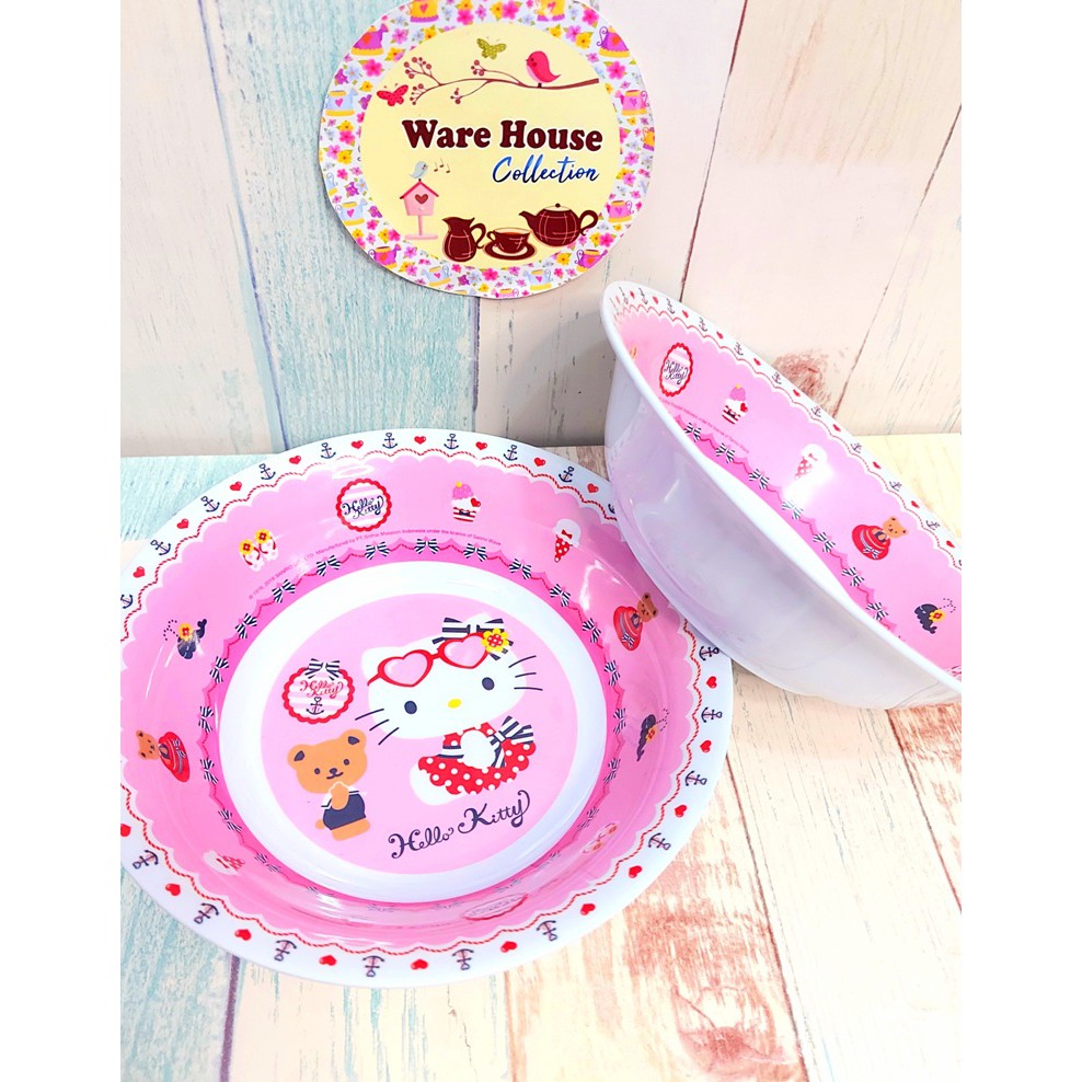 PIRING KECIL/PIRING BESAR/MANGKOK/PIRING MUKA HELLO KITTY SUMMER MARINE-MANGKOK BAKSO 7