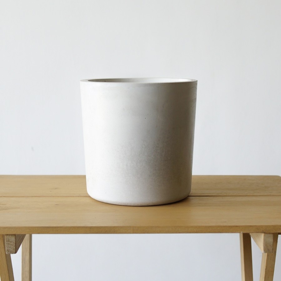 Pot Bunga Concrete Natural Cylinder 20 - Pot Tanaman Semen Minimalis