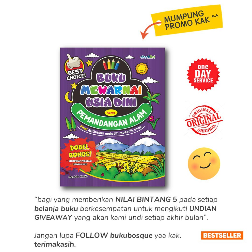 Terbaru Buku Mewarnai Usia Dini Pemandangan Alam Shopee