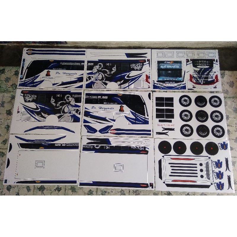 🆕 Lembaran PaperCraft Bus PO. Haryanto 012 SunBreakers  JB3+HDD Ukuran Super Jumbo Skala 1:14