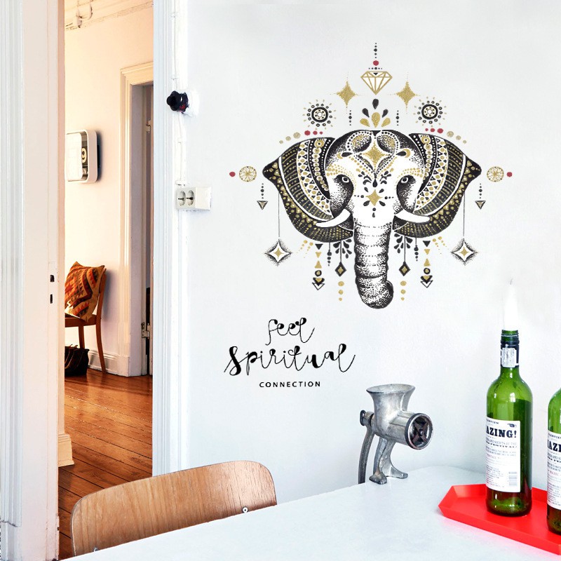 Reliza Wall Sticker Elephant Head Gajah Classic Stiker Dinding LDR