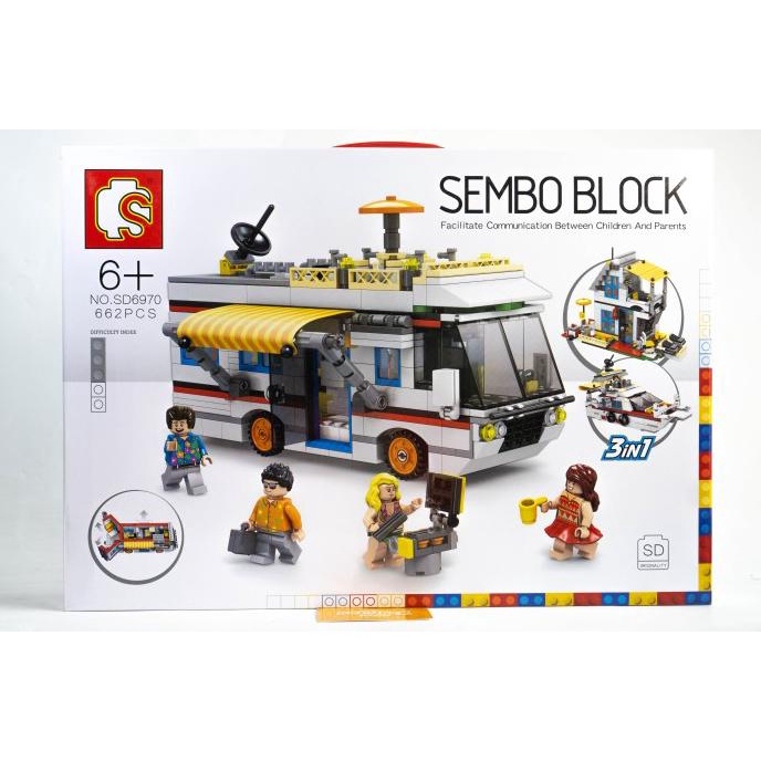 SEMBO Brick MOBIL Camper Van TRAMP GLAMPING SD6970 LEGO CITY 3 IN 1