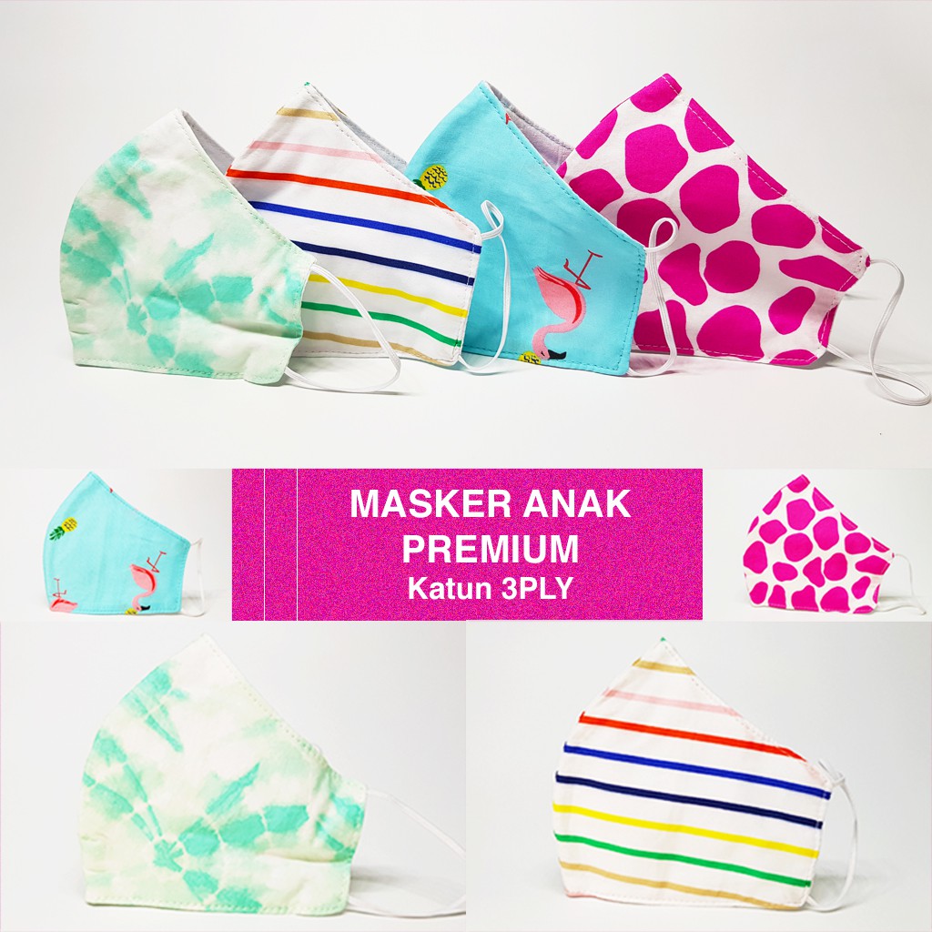 MASKER ANAK PREMIUM 3PLY KATUN EARLOOP - PROTECH