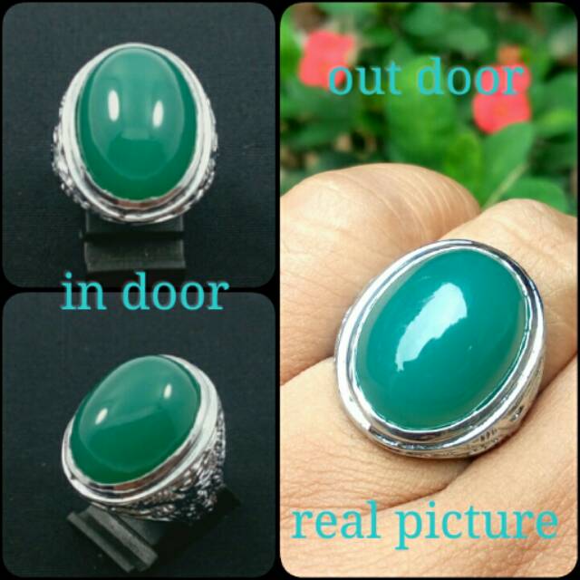 Cincin Batu Bacan Palamea Dengan Ring Tanam Anti Luntur