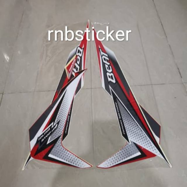 Jual Stiker striping stripping motor honda beat 2019 lis merah putih