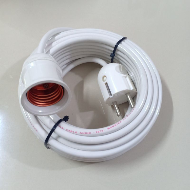Fiting lampu + Kabel 1,2,3,4,5,6,7,8,9,10meter