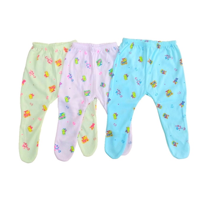 12 Pcs Celana Panjang Bayi SUNJOLY New Born Putih Warna | Anak Baru Lahir Sun Joly Buka Tutup Kaki Pakaian | Sguna | Lusinan 12 Pcs