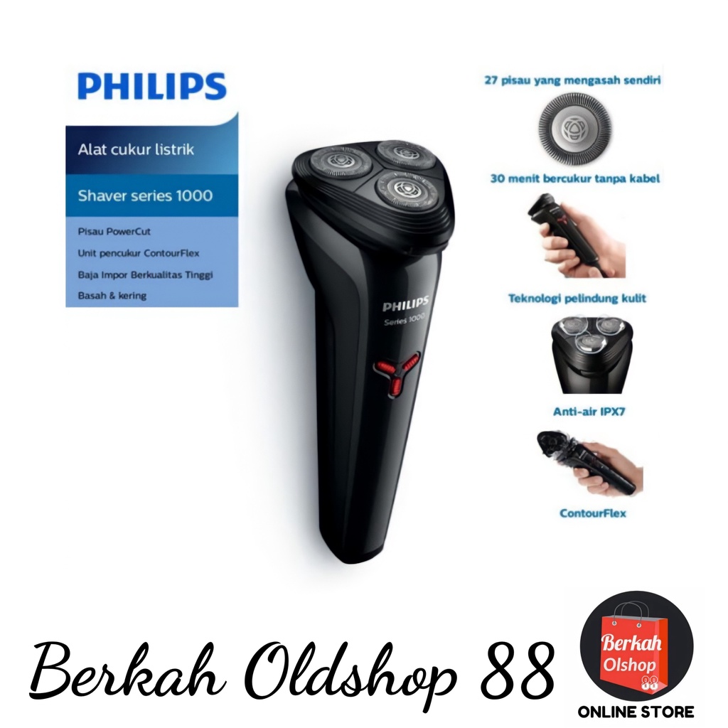 Berkah Oldshop 88 - PHILIPS Shaver S1103/02 series S1000 Alat Cukur S1103