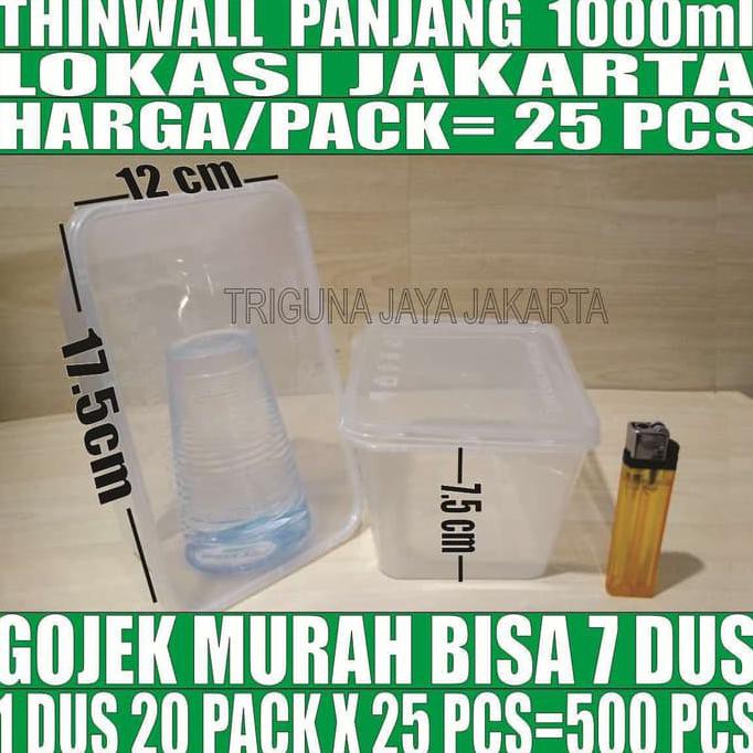 FREE ONGKIR Kotak Makan 1000 ml Box Nasi Mangkok Plastik Thinwall /Thin Wall Murah TERMURAH