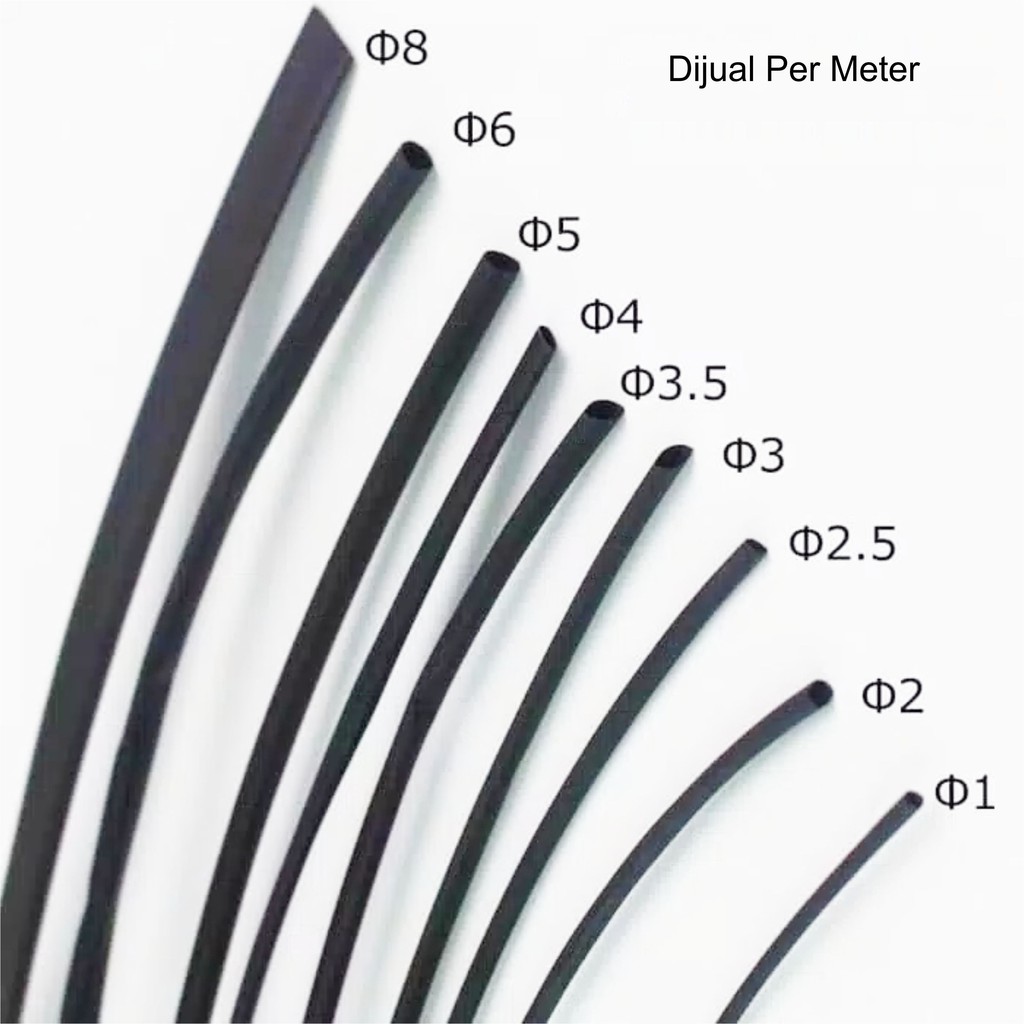 HEATSHRINK TUBE SELANG BAKAR 1 METER KABEL SELONGSONG CIUT PEMBALUT KABEL