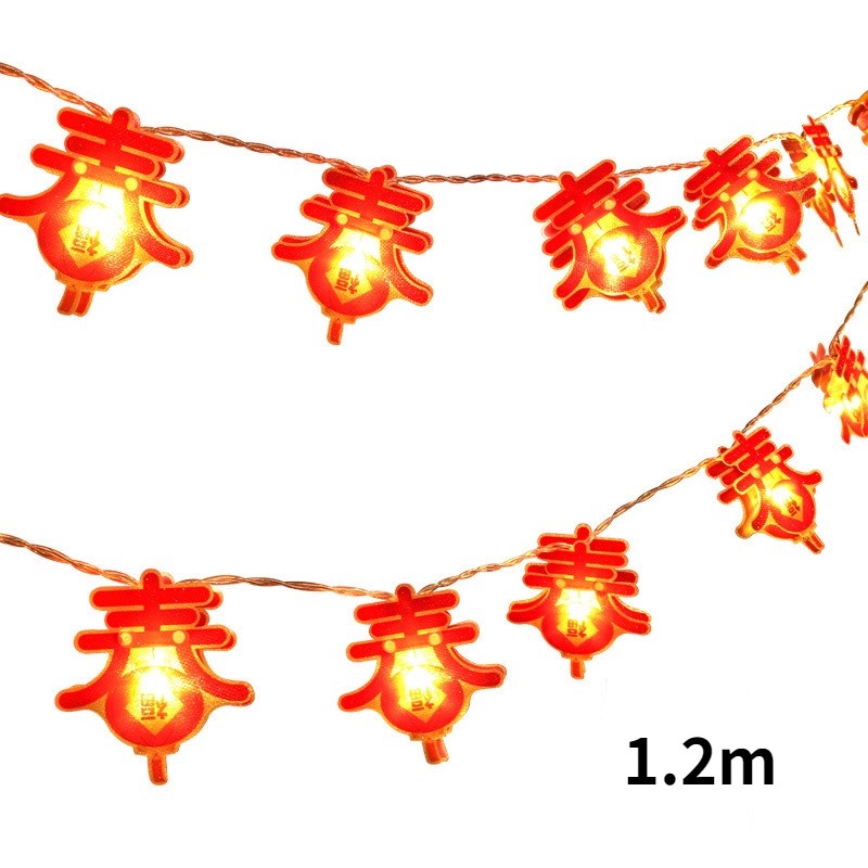 Lampu String Led Tenaga Baterai Panjang 1.2m Untuk Dekorasi Imlek