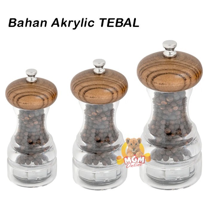 PREMIUM Akrylic Gilingan Lada Merica Salt Pepper Manual Grinder 6inch