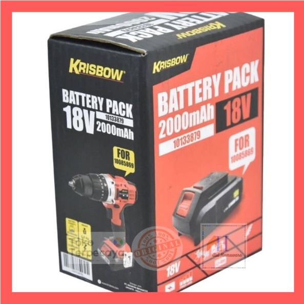 Krisbow Part Baterai Rechargeable Mesin Bor Listrik 18v 2.0ah Irab182