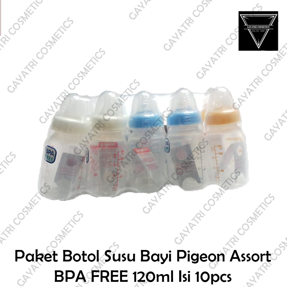 Paket Botol Susu Bayi Pigeon Assort BPA FREE 120ml Isi 10pcs