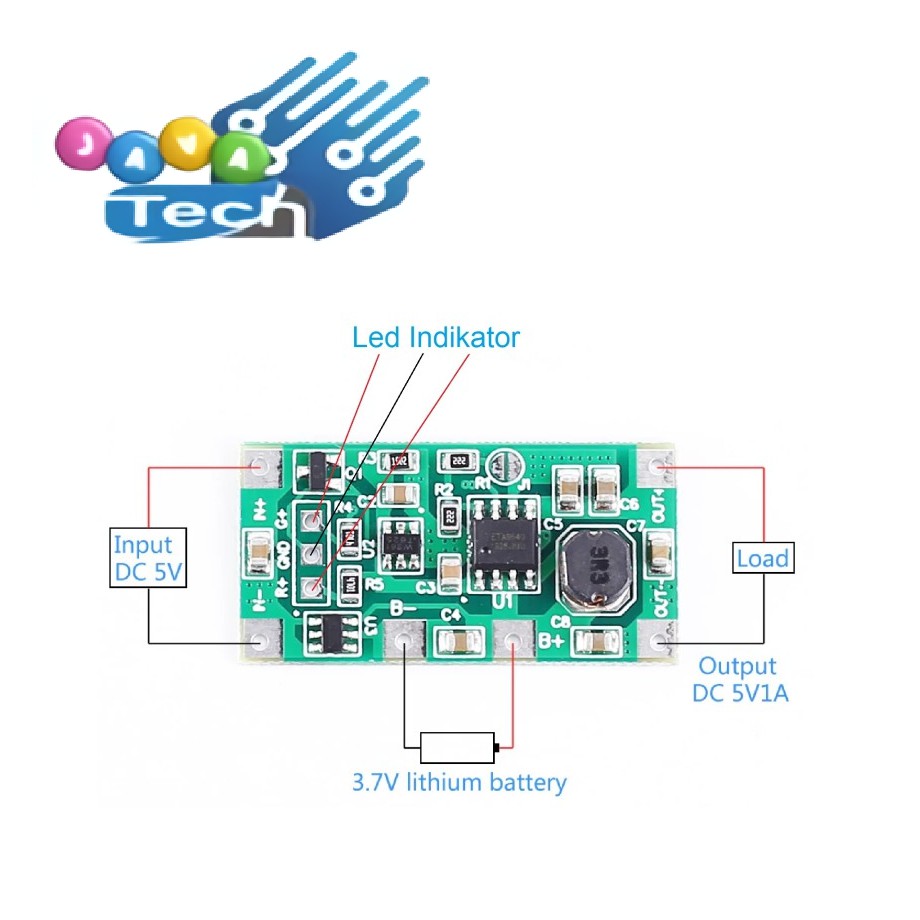 Modul Mini UPS Uninterrupted Power Supply Input DC 5V Output DC 5V 1A