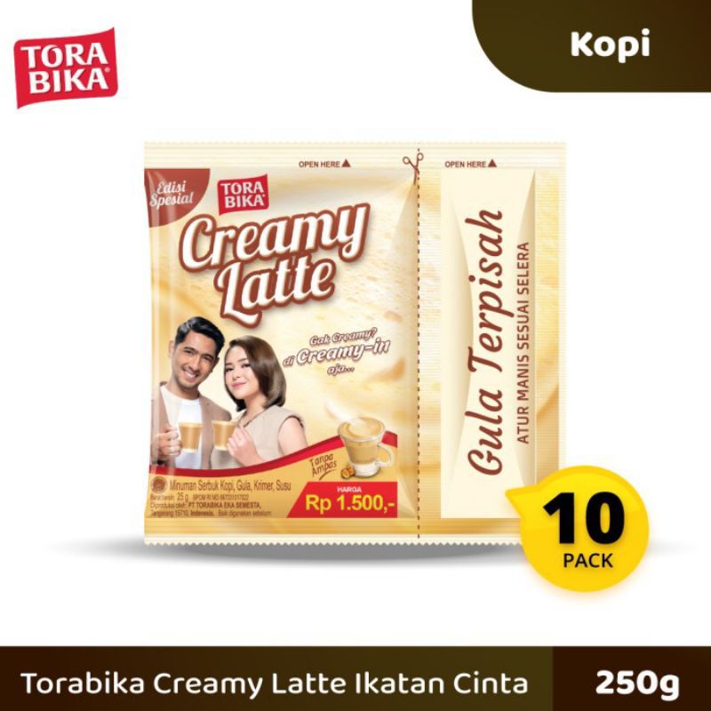 

10 SACHET TORABIKA CREAMY LATTE EDISI ( IKATAN CINTA )