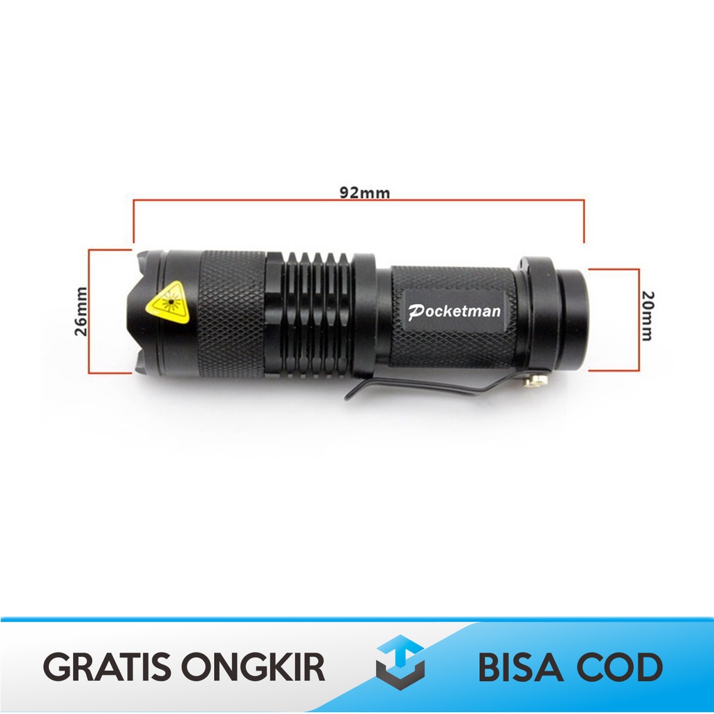 SET LENGKAP SENTER LED 2000 LUMENS WATERPROOF TAFFLED ORIGINAL MURAH