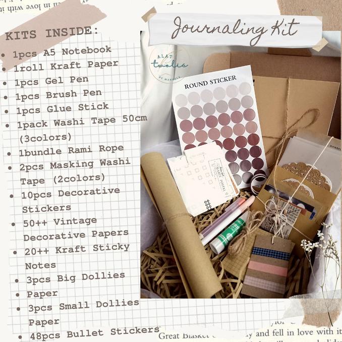 

Paket Journaling Kit Bullet Journal Bujo Kit DIY Scrapbooking Set A