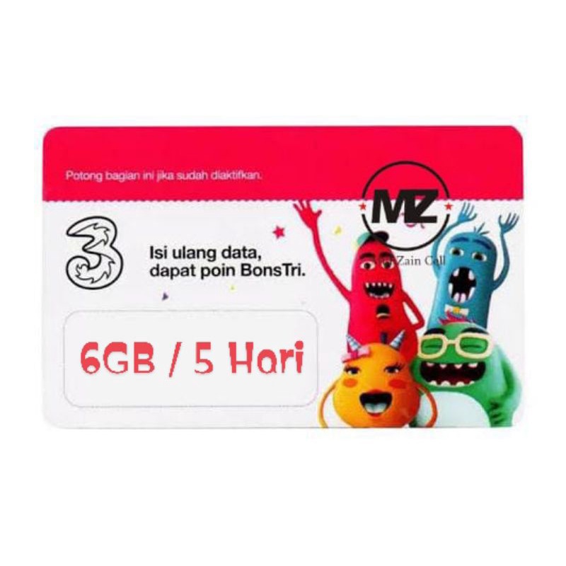 Voucher Tri 6GB / 5 Hari