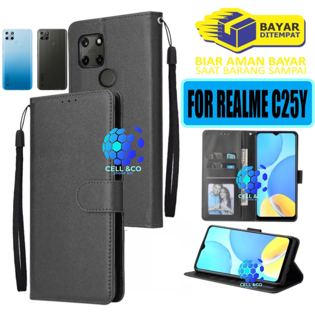 Flip cover REALME C25Y Flip case buka tutup kesing hp casing flip case leather wallet