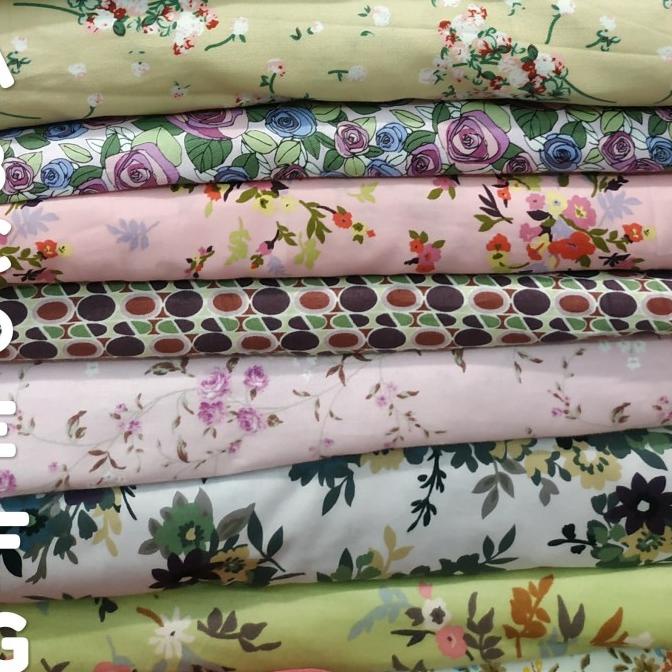 KAIN BAHAN KATUN JEPANG MOTIF BUNGA LEBAR 150CM