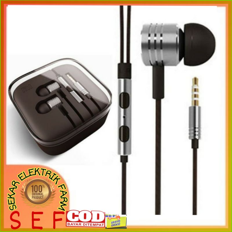 Headset Xiaomi Piston Stereo 2 Earphone Wired Stereo Super Bass Jack 3.5mm Dengan Box elegan