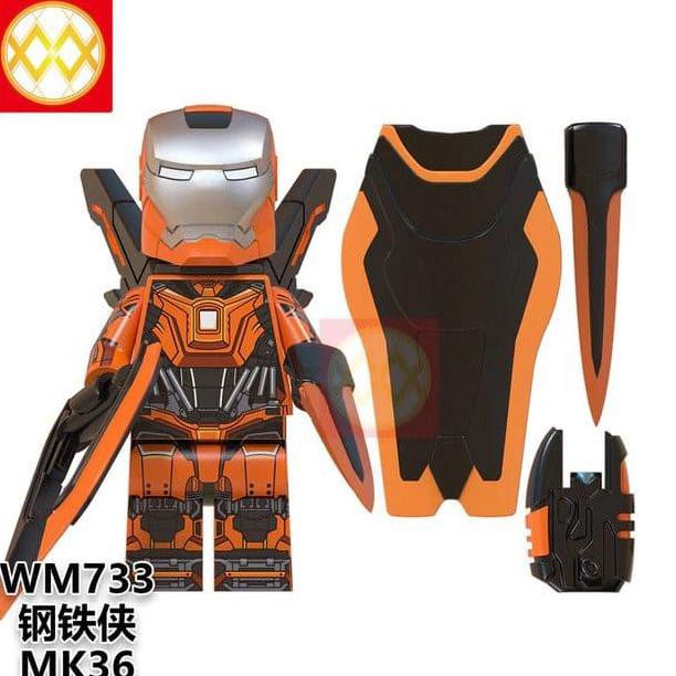Star Wm733 Iron Man Mk 36 Avengers Endgame Lego Minifigure Brick Wm6065 Terlaris