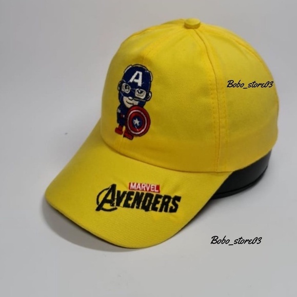Bobo_store03 Topi Baseball Anak laki laki perempuan Karakter Superhero spiderman Tayo Boboboy hellokitty lol Usia 2 Sampai 8 Tahun Kualitas Terbaik-1