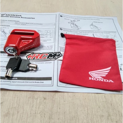 DISC LOCK KUNCI GEMBOK PENGAMAN PIRINGAN CAKRAM HONDA ORI ORIGINAL HONDA AHM ASLI