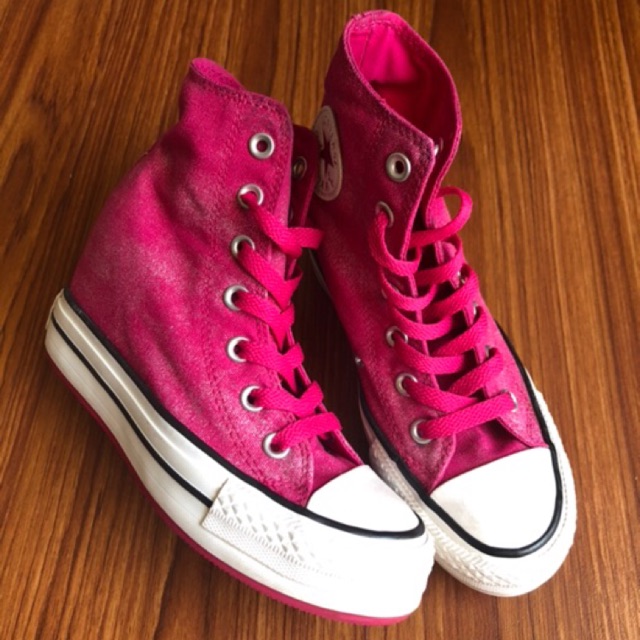 converse pink wedges