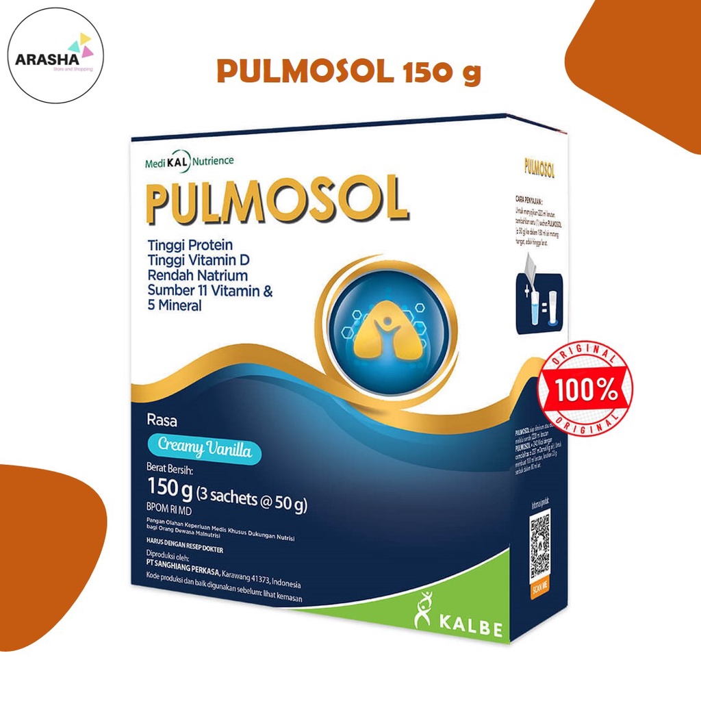 

PULMOSOL CREAMY VANILA 150 GR Susu Pernapasan Paru Paru Tinggi Protein - Rendah laktosa