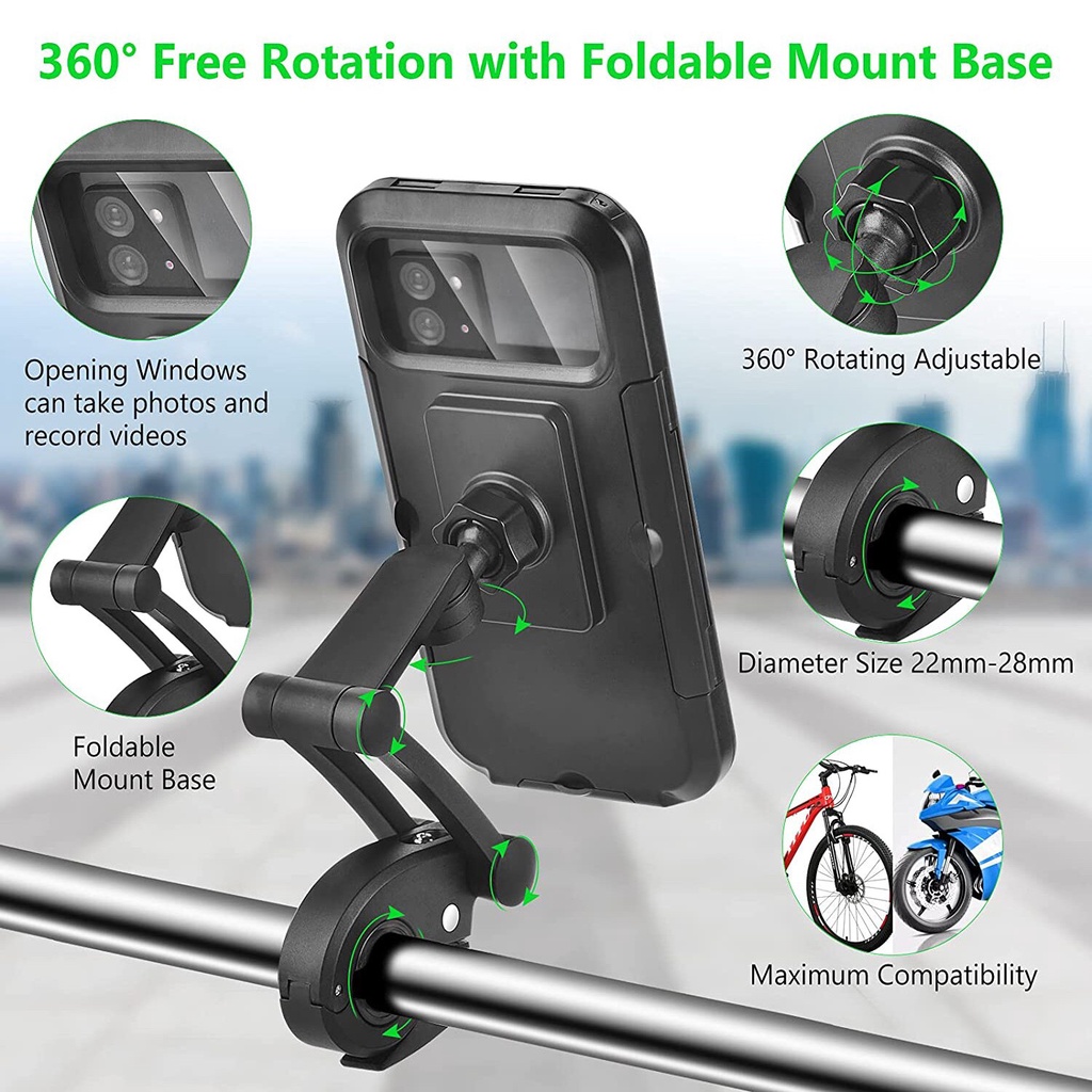 Stand Bracket Pelindung Ponsel Tahan Air Anti Goyang Untuk Stang Sepeda