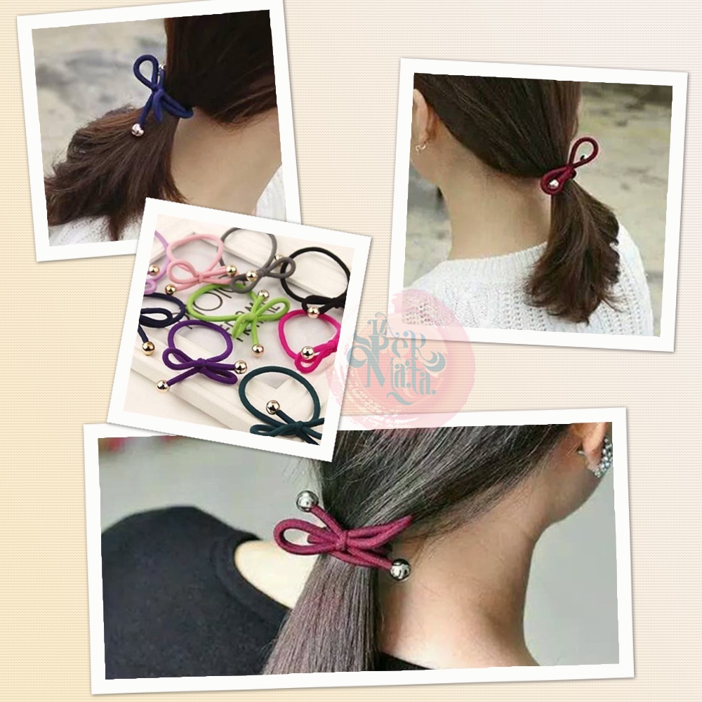 Ikat Rambut Karet Elastis PITA WARNA Warni Random / Kunciran PITA Korea - LPM Shop