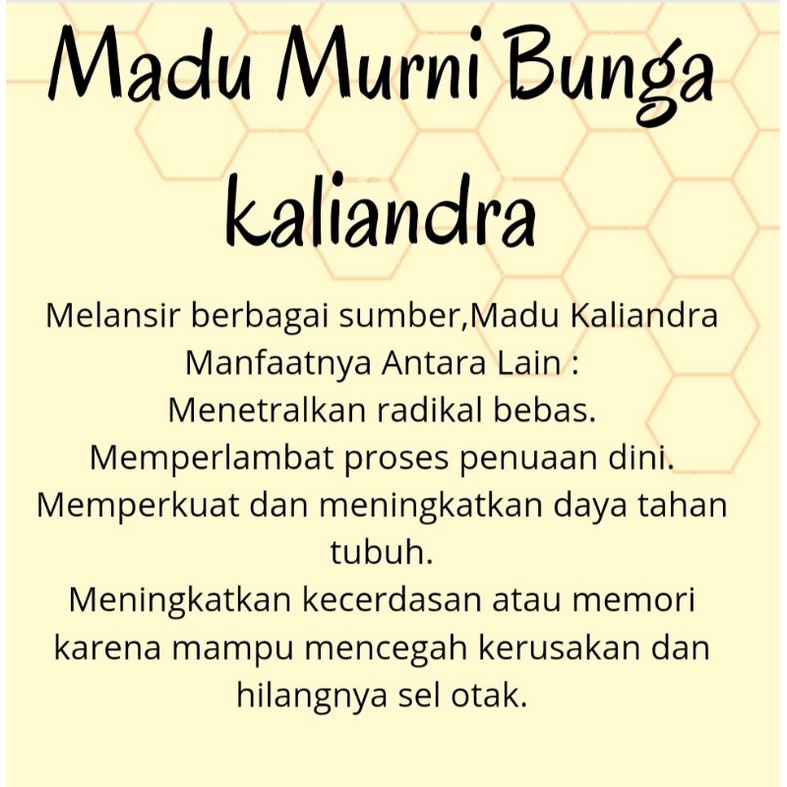 Super Madu Murni Al-Bany Bunga Kaliandra Nett 700gr (murni 100%)