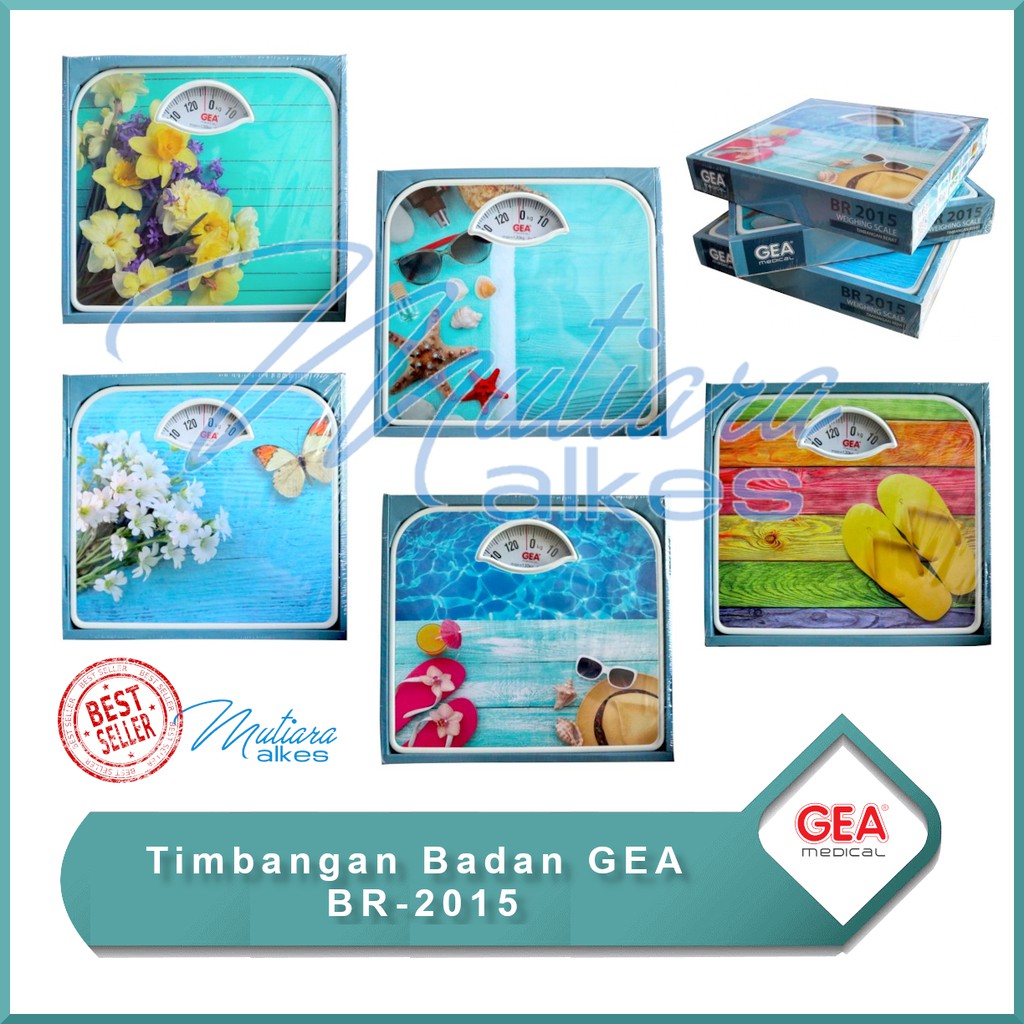(MUTIARA ALKES) BISA PILIH MOTIF - Timbangan Badan Manual (Analog) GEA BR-2015 - FREE PLASTIK BUBLE