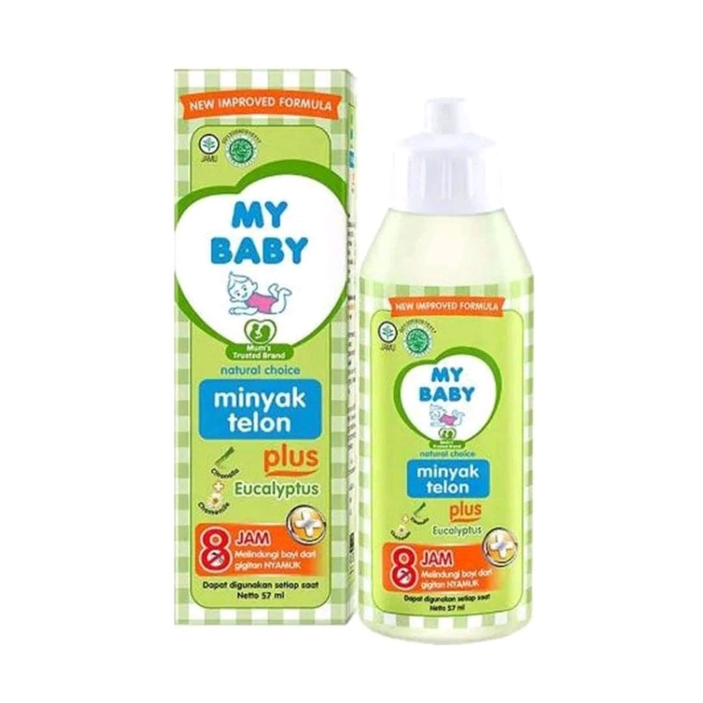 my baby minyak telon 60 ml,90 ml,150 ml 8 jam anti nyamuk /free buble wrap dan kardus