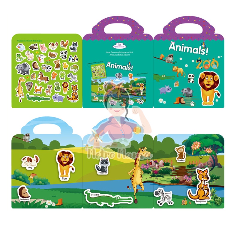 Buku Stiker Anak dan Aktivitas Menempel Waterproof / Reusable Stiker Book Album Murah (Limited Edition)