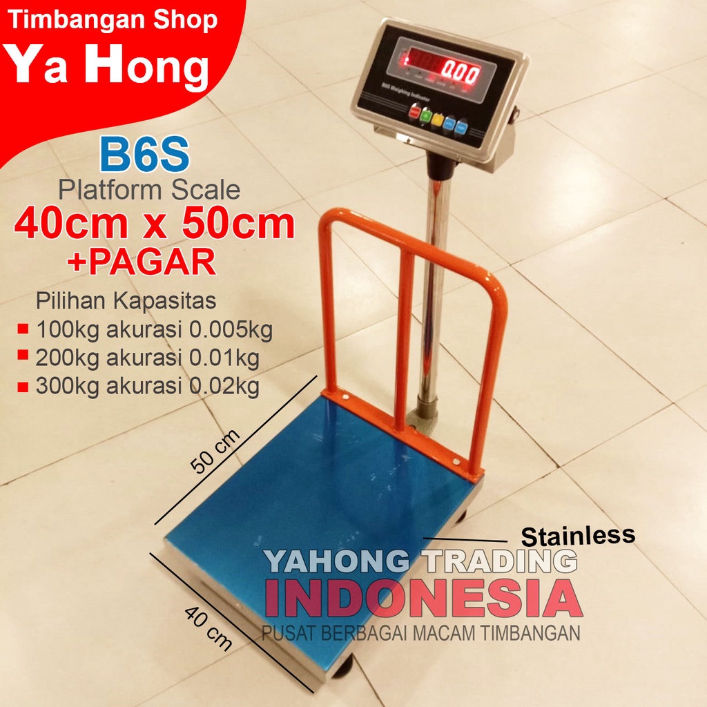 Timbangan Barang Digital 100kg 200kg 300kg / Bench Scale B6S 40cm x 50cm + PAGAR