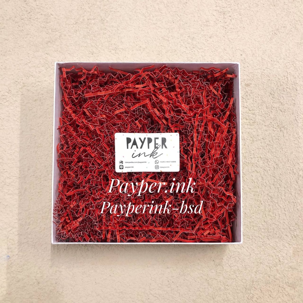 

200 gr shredded paper / kertas cacah / Red Merah / Crinkle cut