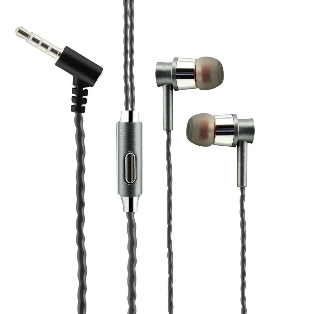 Earphone In Ear HiFi Stereo Subwoofer Bahan Metal Dengan Kabel Jack 3.5mm + Mic + Tombol