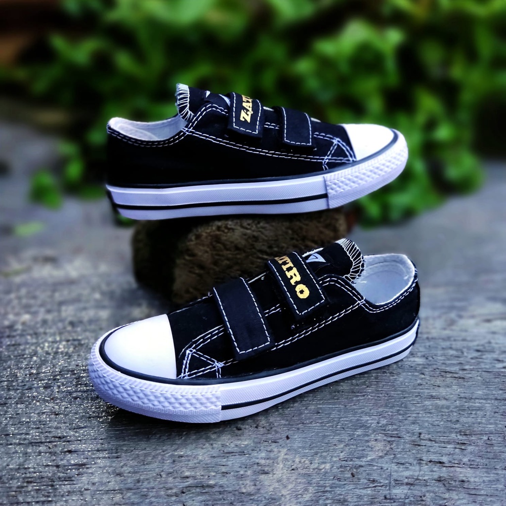 Sepatu Anak Laki-Laki &amp; Perempuan / Spatu Bocah uk 31-35 model Velcro Tempel / Logo Zatiro Premium Quality Sekolah Murah Berkualitas