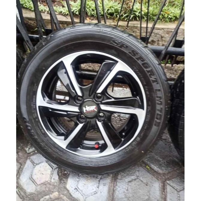 4 Velg R14 PCD 100+Ban 175/65 agya ayla karimun sigra calya sirion classy brio mobilio jazz yaris harga yg tercantum untuk 4 velg dan 4 ban tinggal pasang