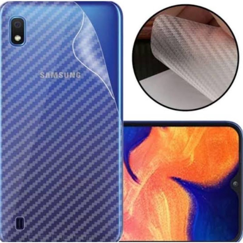 Skin Carbon Samsung A10 Anti Jamur Belakang Terasfaran Transparan