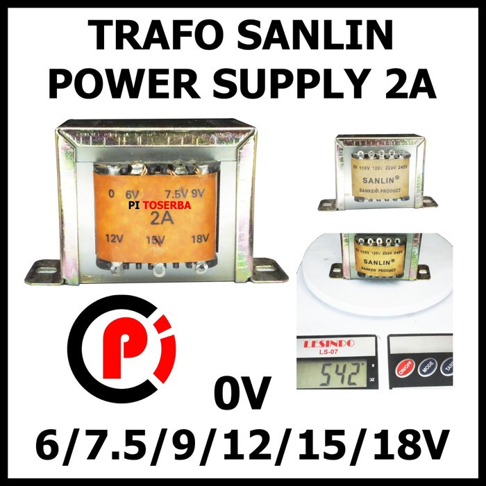 SANLIN Trafo 2A 0 0V 18V Transformator Power Supply Step Down 18 Volt